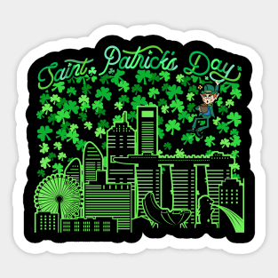 Saint Patrick's Day Singapore City Sticker